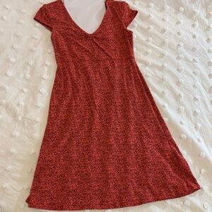 Toad&Co Geometric Pattern Cap Sleeve Midi Dress | Sporty Spring Summer Dress